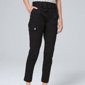 White House Black Market Mid-Rise Slim Crop Pants Black 6
